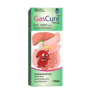GasCure Syrup 120ml – Fast Relief for Gas, Acidity & Indigestion (Sugar Free Mint Flavour)