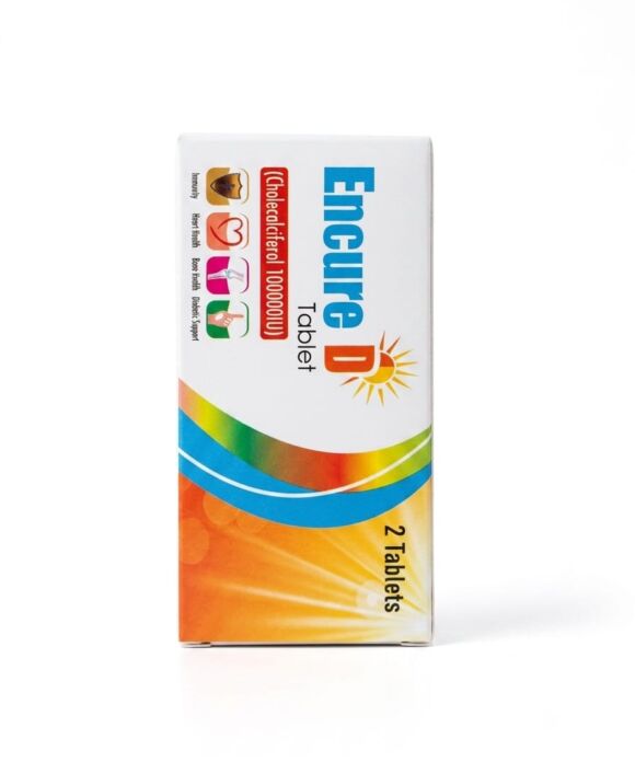 Encure D Tablet – Cholecalciferol 100000 IU | 2 Tablets