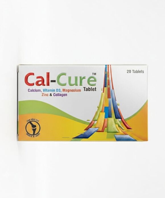 Cal-Cure Tablets – Calcium, Vitamin D3, Magnesium, Zinc & Collagen | 20 Tablets