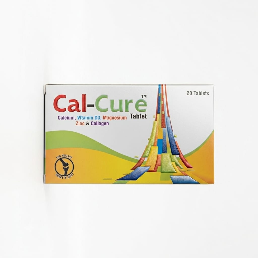 Cal-Cure Tablets – Calcium, Vitamin D3, Magnesium, Zinc & Collagen | 20 Tablets
